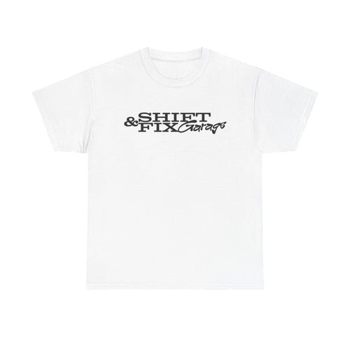 Shift & Fix Garage Tee — Vintage Script Mechanic T-Shirt